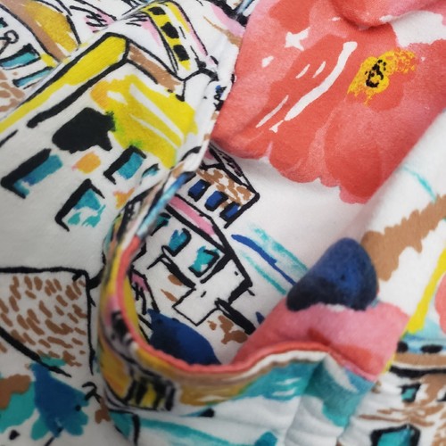 Knit Chic Lifestyle Large Jacket Cotton Colorful Novelty Print 3/4 Sleeve Zip Up - Afbeelding 8 van 12