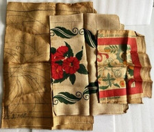 LOT OF 3 VINTAGE HOOKED RUG BURLAP PATTERNS ~ VIRGINIA SNOW STUDIO