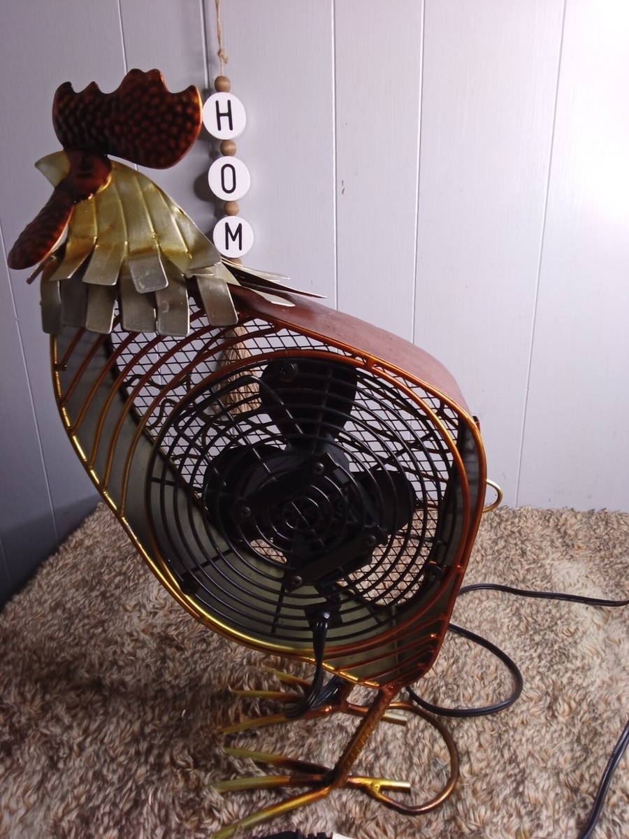 Deco Breeze Rooster Fan Figurine Two Speed Electric 20