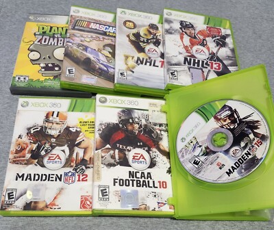 xbox 360 games  lot of 7 Football , NHL , Racing , Zombie 