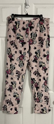 Disney Minnie Mouse Women s Size Large Pink Fleece  Sleep Pants