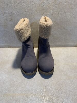 Women's Mid Tube Foldable Ankle Snow Boots Gray size 39