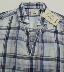 NWT MURANO BAIRD McNUTT Linen Plaid Shirt Mens Size XL Pullover ...