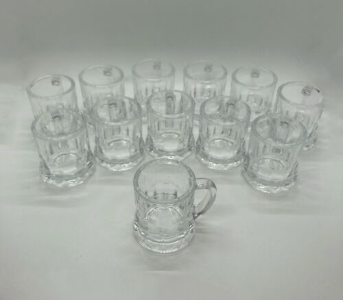 Set of 12 Mini Beer Mug Stein Shot Glasses Lot 2 3/4 Inches Tall - Picture 2 of 4
