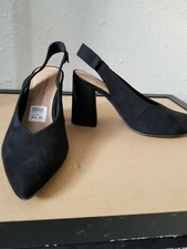 Christian Siriano For Payless Size 7.5 Black Suede Slingback High Heel 