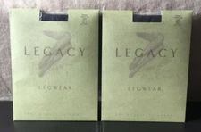 LOT of 2 NEW Legacy Legwear Opaque Control Top Tights Black Size A QVC A31857