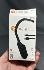 Mighty Bright Recharge Rechargeable 2 LED Clip On Book Light Reading Aid Open