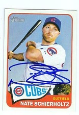 Nate Schierholtz autographed baseball card Chicago Cubs 2014 Topps Heritage #125