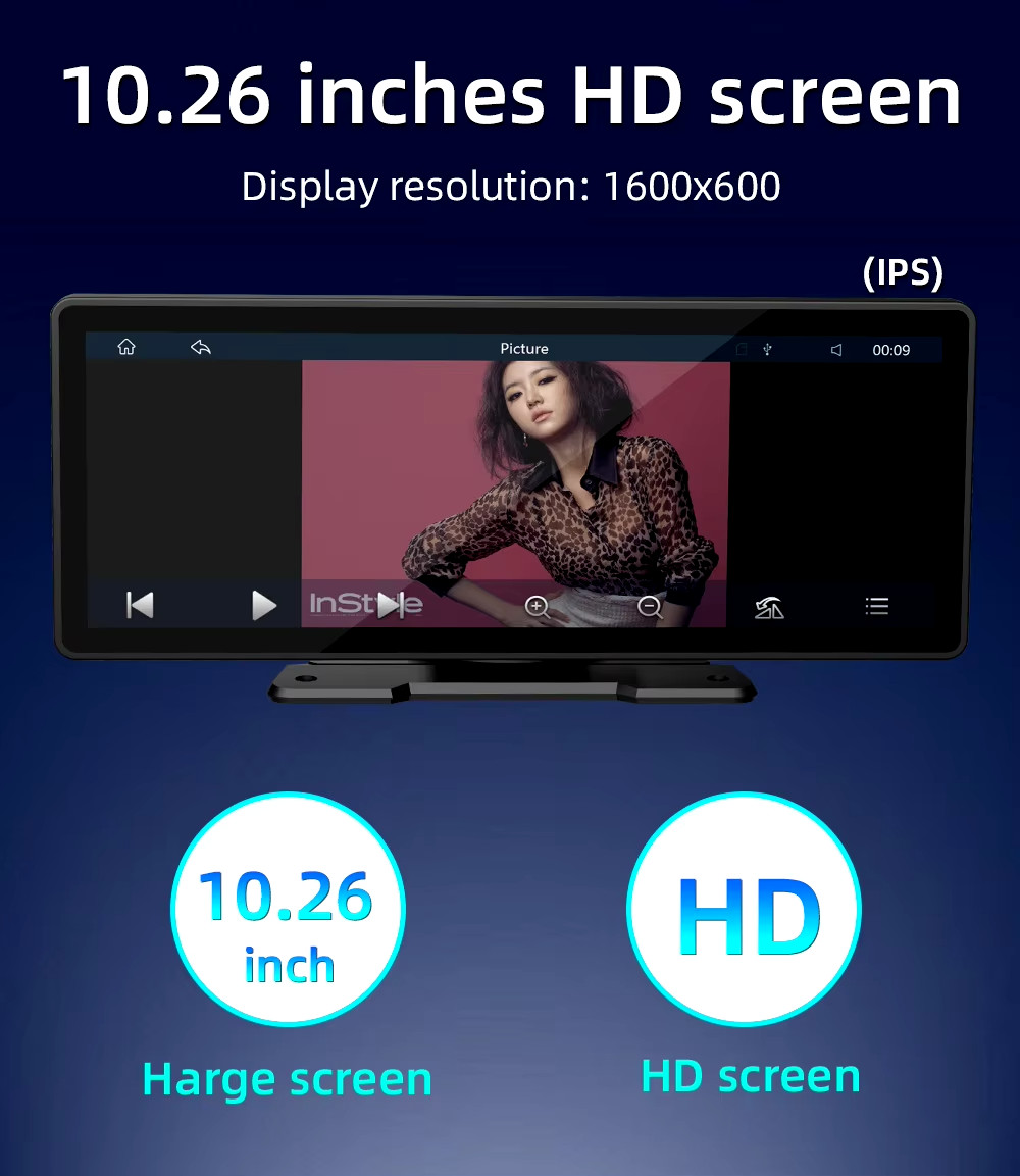 Autoradio Display Wireless 10.26" Pollici Portatile Apple CarPlay e Android Auto - Miniatura 9