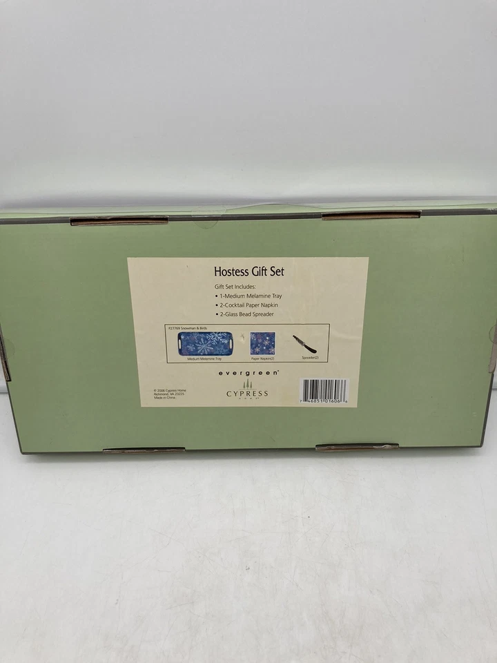NUEVO Cypress Home Evergreen Copo de Nieve Anfitriona Set de Regalo con Bandeja, Servilletas, Esparcidor Foto 4 de 4