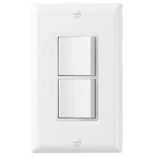 Decora 15 Amp 2-Single Pole Rocker Light Switch, Wall Plate Included, UL Listed,
