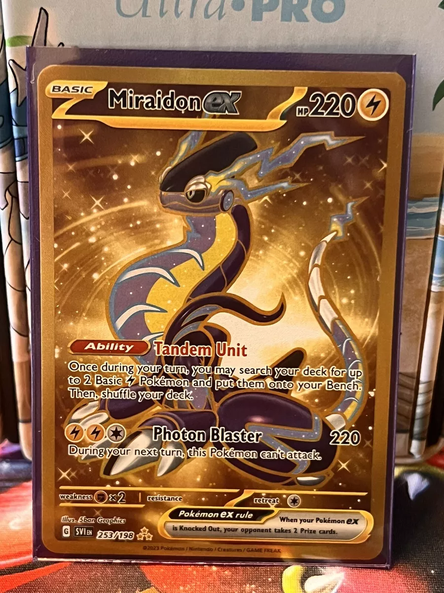 Miraidon EX Gold SR Pokemon Scarlet & Violet 253/198 ENGLISH NM/Mint