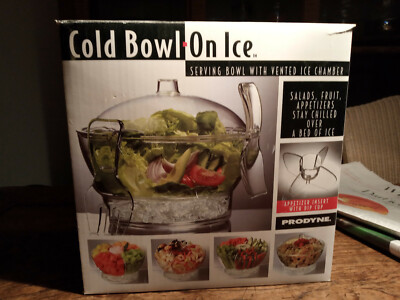 Brand New Salad On Ice with Dome Lid Acrylic Salad Bowl with Ice Chamber