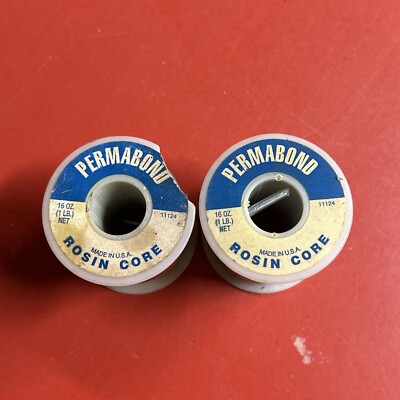 Alpha Metals 11124 Permabond Rosin Core Solder Wire 0.125 Dia. 8oz (Lot of 2)