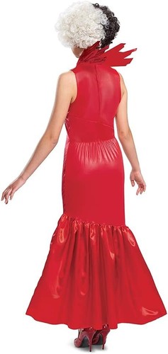 Cruella Live Action Red Classic Dress Halloween Adult Women Costume - Picture 2 of 6