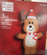 NEW, INFLATABLE LED REINDEER 3.5 FT TALL