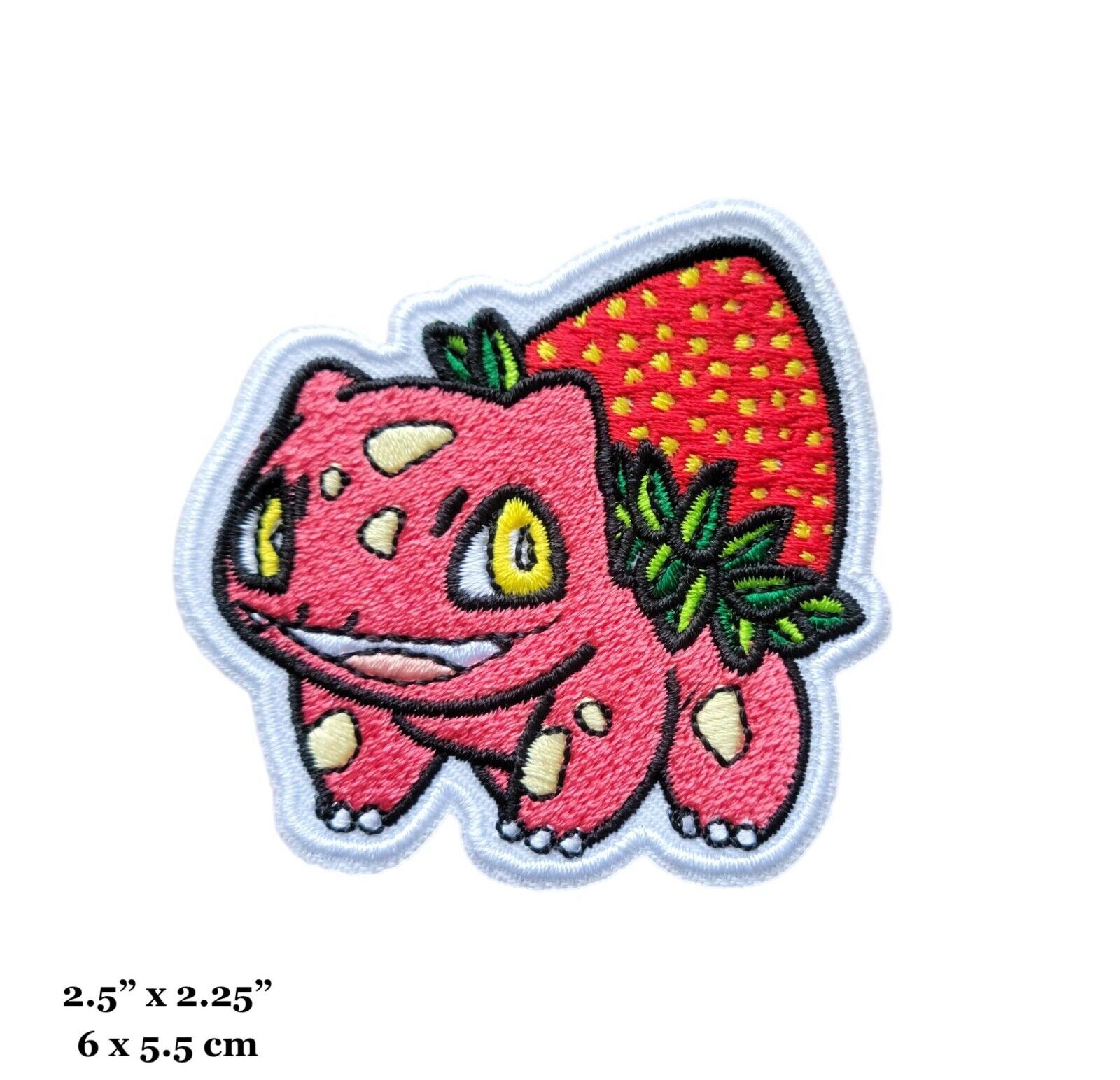 Pokemon Bulbasaur Cute Strawberry Embroidered Iron On Patch