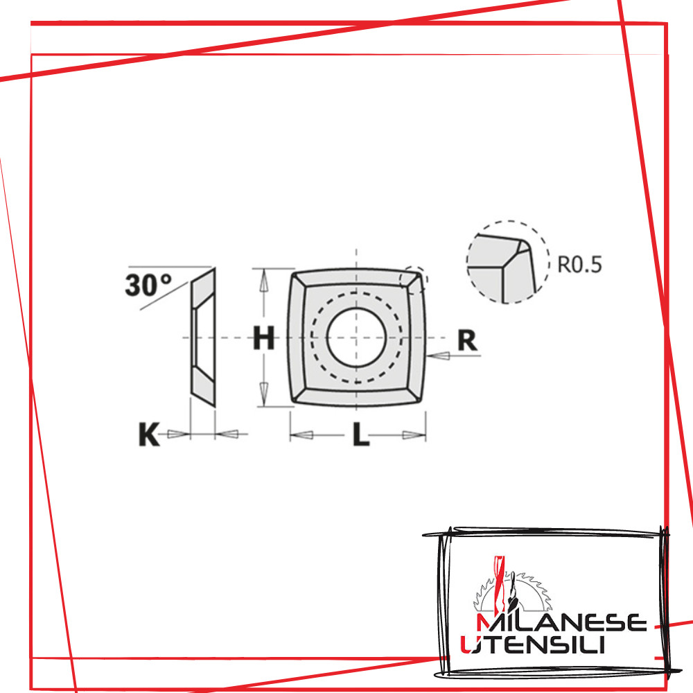 Offerta Kit 10 Coltellini CMT 790.152.12 15x15x2,5mm Carburo K1920