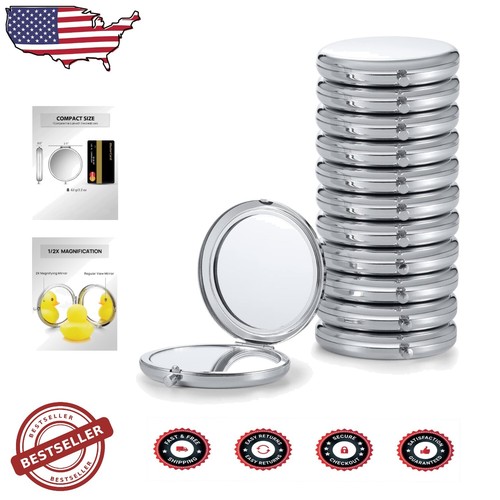 Portable 1X/2X Magnifying Makeup Mirrors - 12 Pack, Perfect Gift for Weddings