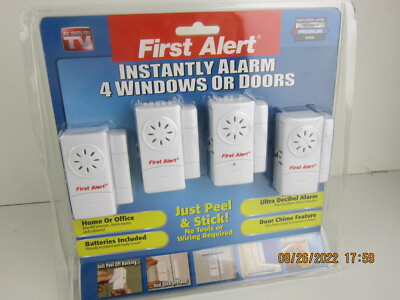 First Alert Alarm Set Instantly Alarm 4 Windows or Doors Security As Seen On TV