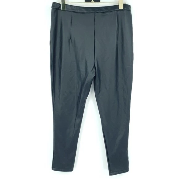 Leggings femininas Fashion Nova 1XL couro sintético forrado de lã elástica clubbing - Imagem 2 de 4