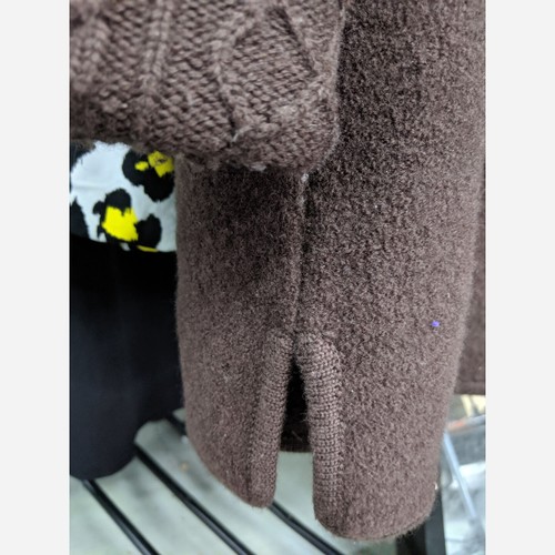Women's Medium Nordic Design 100% Brown Wool Jacket - Picture 6 of 6