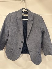 H M Boys Toddler Suit Jacket And Pants Size 4-5 Year Elbow Patch X2 Gray