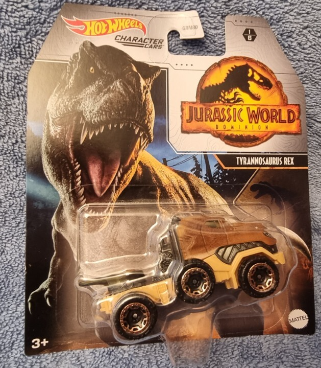 HOT WHEELS CHARACTER CARS 1/64 JURASSIC WORLD TYRANNOSAURUS REX NEW ON CARD