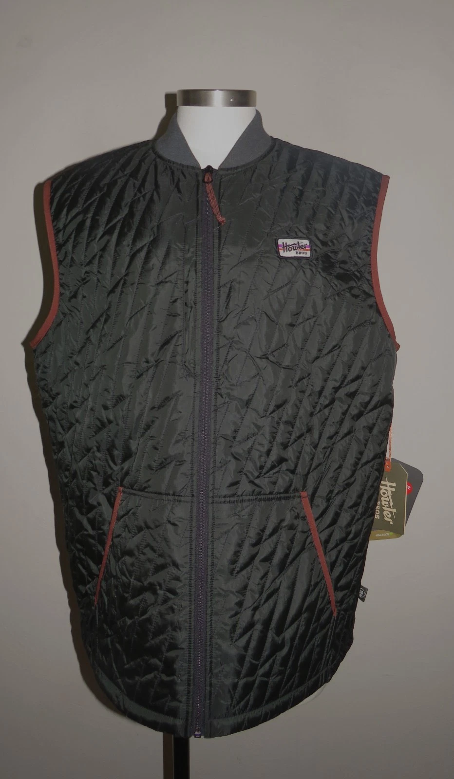 NEW w/tags HOWLER BROS Black Voltage Quilted Vest PrimaLoft Lightweight Mens XL