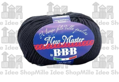 13xWolle BBB New Master -Col.409 BLU NUIT -80%Merino 20%Acryl- Made In Italy
