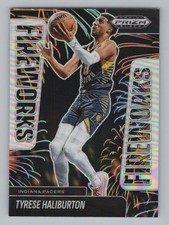 Tyrese Haliburton 2024-25 Panini Prizm Black Fireworks Silver Prizms Pacers
