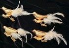 8 Rare Double Antique 4 Mercury Glass Bird & Feather Clip Christmas Ornaments! — photo 1