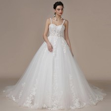 Custom Princess Strapless Ivory Glitter WeddingDress For Women Court Train Bride