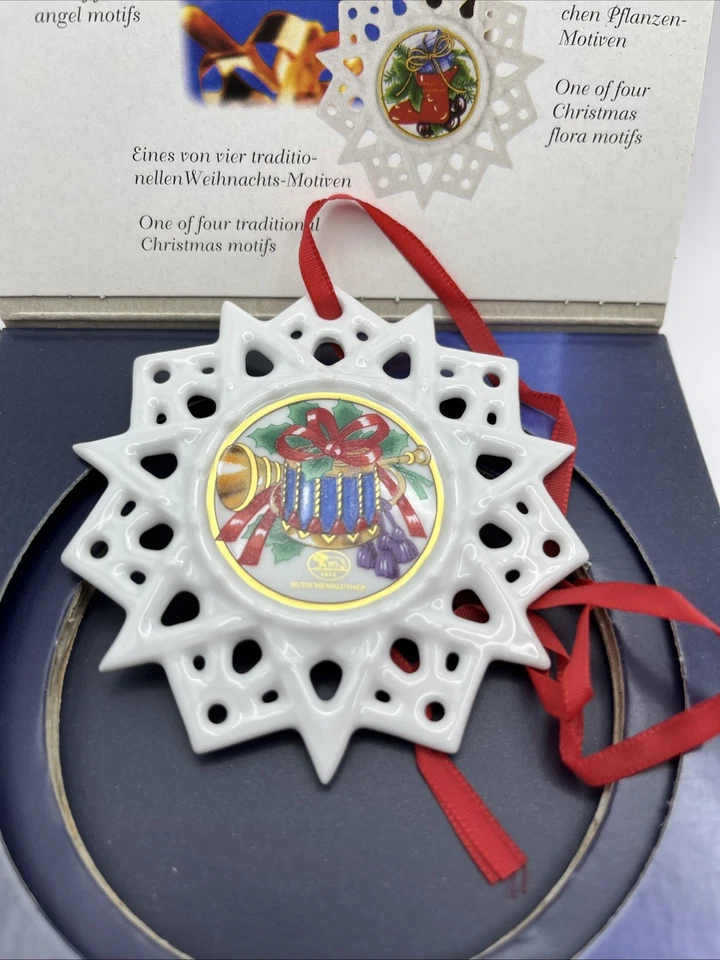 Винтажное рождественское украшение Schmuck Stern Hutschenreuther — лошадь-качалка/барабан - Изображение 3 из 4