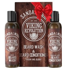 Beard Wash  Conditioner Set with Argan  Jojoba Oils - Softens  Strengthens