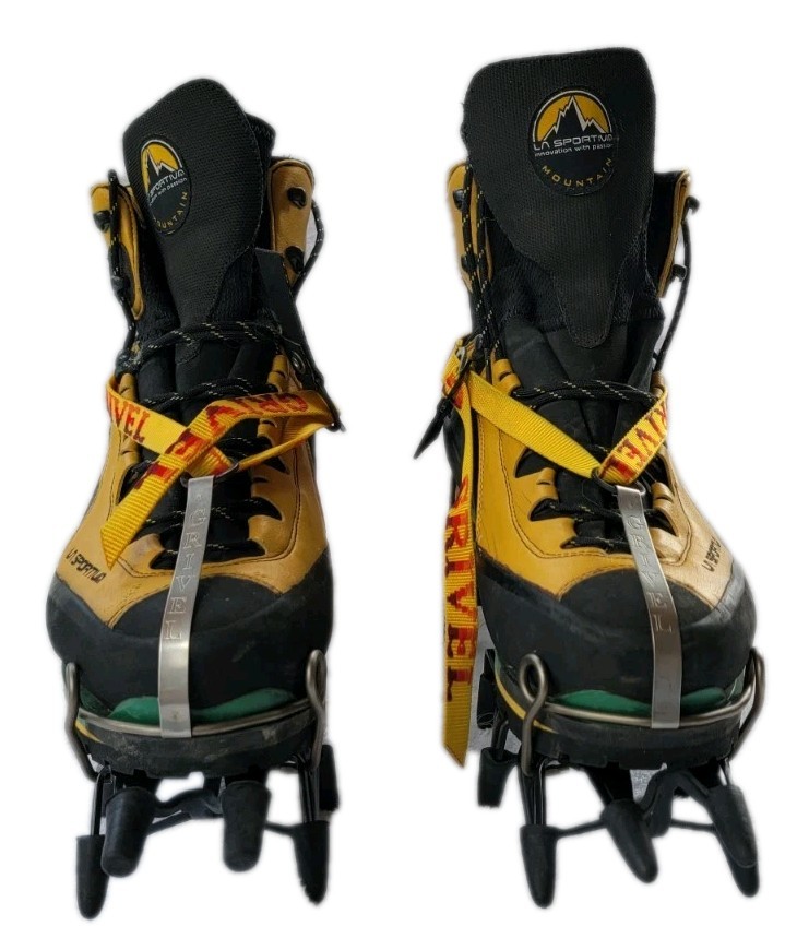 Botas de escalada en hielo La Sportiva EVO para hombre 47,5 y crampones de agarre G12 con O bolsa