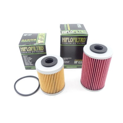 Hiflo HF157 + HF155 Ölfilter Satz passend für KTM EXC SMR 450 525 560 