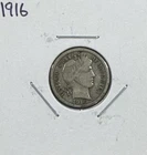 1916 Barber Dime. 90% Silver.  Nice Higher Grade Old US Coin Fine