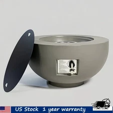 28" Garden Round Propane Gas Fire Pit Table 40000BTU Fire Pit Bowl w/Rain Cover 