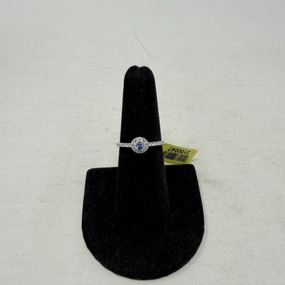 Shop LC Ceylon Blue Sapphire/Cambodian Zircon Size 7 Sterling Silver Ring 5300
