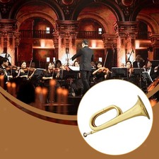 Bugle Trumpet with Mouthpiece Classic Portable Easy to Play Brass Instrument for