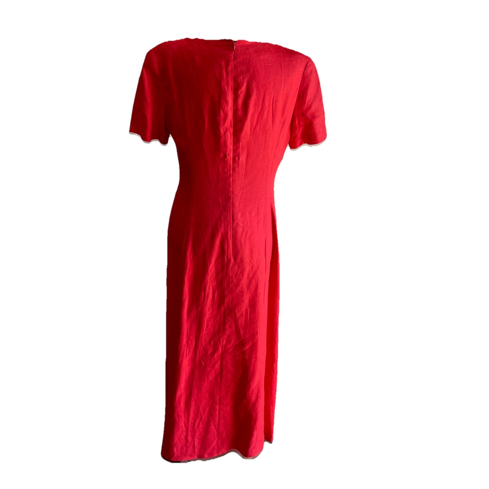 Gillian Women’s Vintage 100% Linen Red Maxi Dress Size 10 Lined