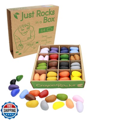 Crayon Rocks Just Rocks in a Box, 16 Colors, Tripod Grip Crayons Made For Han