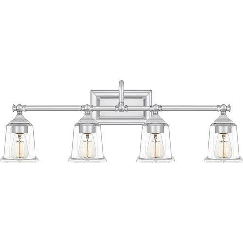 Nicholas 4-Light Bathroom Vanity Light in Polished Chrome - Picture 1 of 6