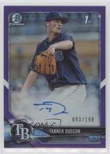 2018 Bowman Draft Chrome Pick Purple Refractor 93/198 Tanner Dodson Auto 2f9