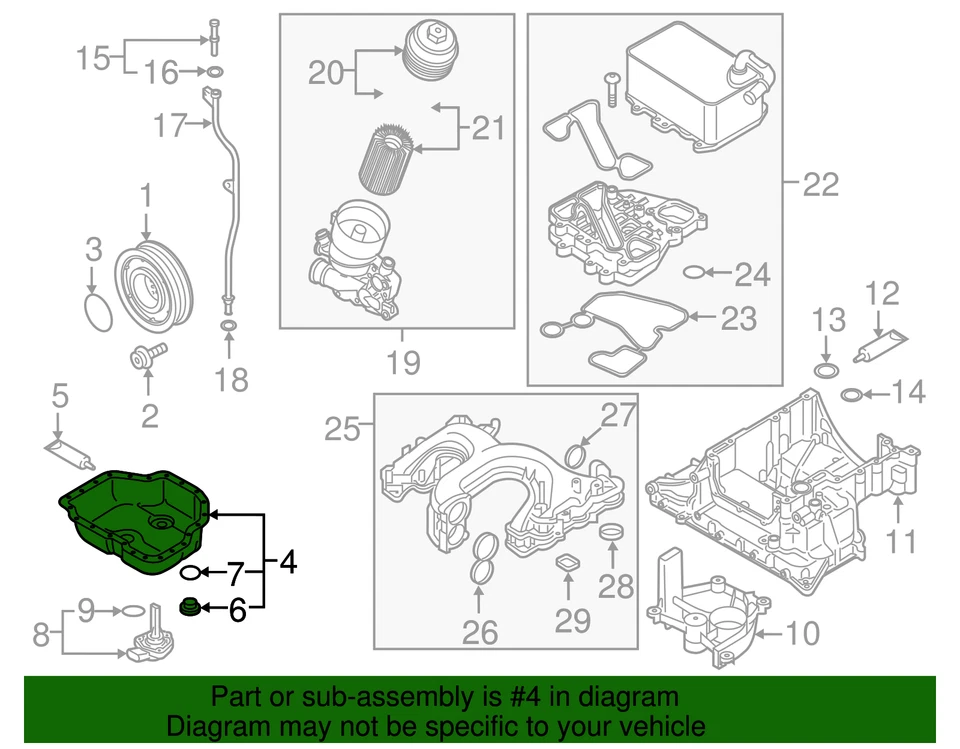 Cacerola de aceite original Volkswagen 059-103-602-AB Foto 2 de 2