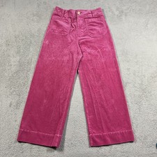 Maeve Pants Womens 27 The Colette Cropped Wide Leg Corduroy Pink Patch Pockets