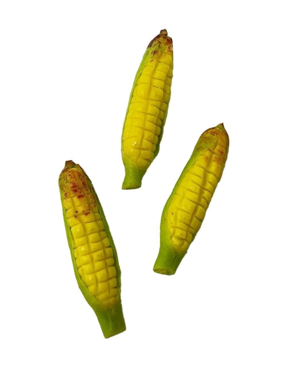 Dolls House 3 Sweet Corn on the Cob Miniature Kitchen Vegetable Shop Accessory