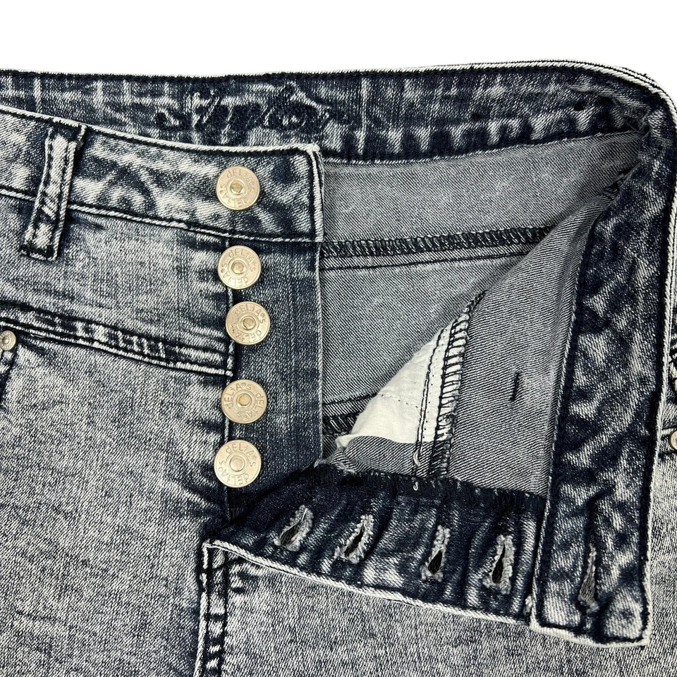 Pantalones Cortos de Jean Delia's de Tiro Alto Talla 5/6 Lavado Ácido Elástico Denim Grunge Retro Punk Foto 4 de 4