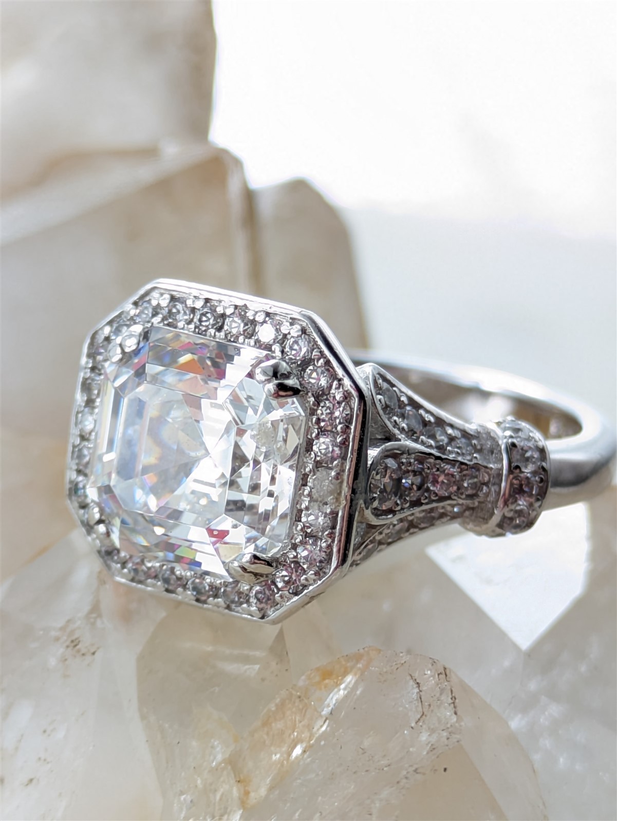 Vintage Solid Sterling Silver Sparkling Gemstones… - image 2